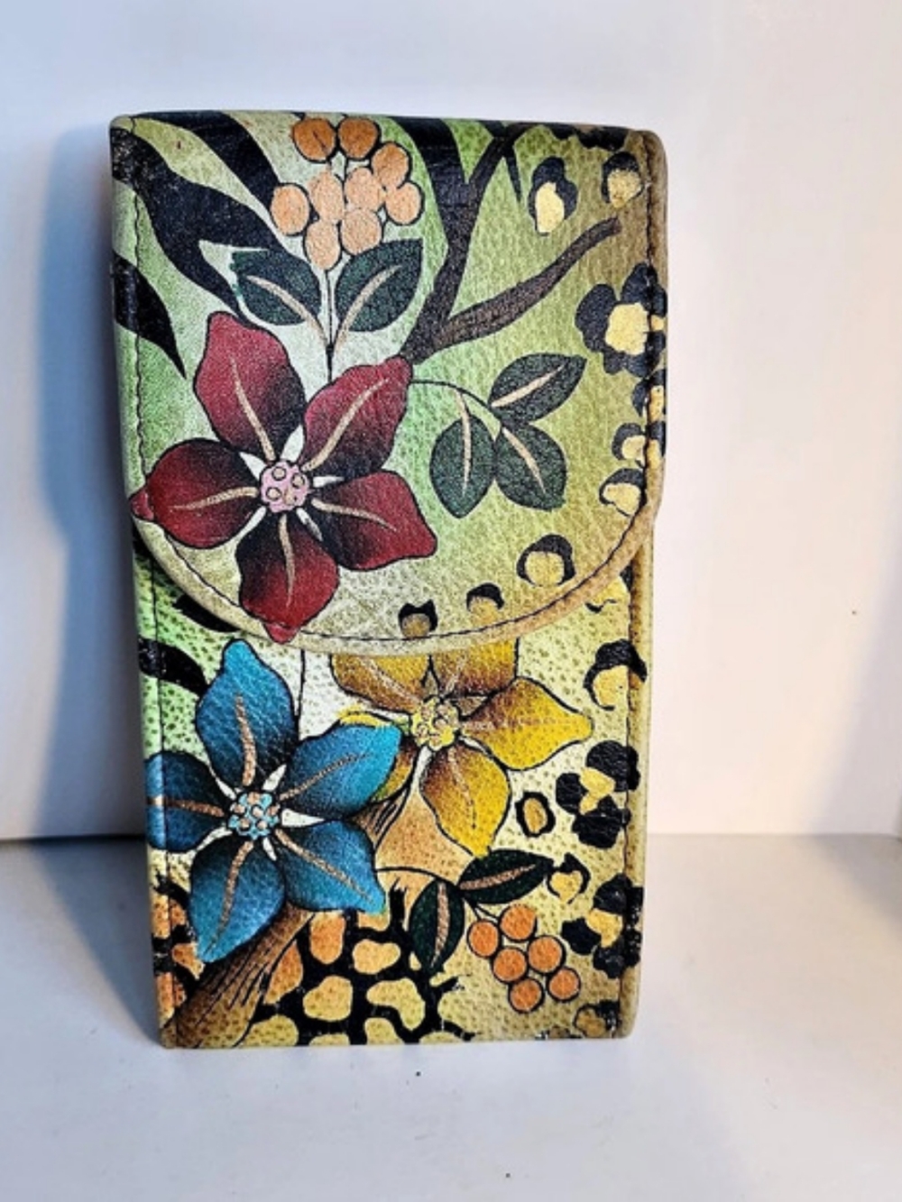 Anuschka Cell Phone Case & Wallet 1113 Green & Multicolor